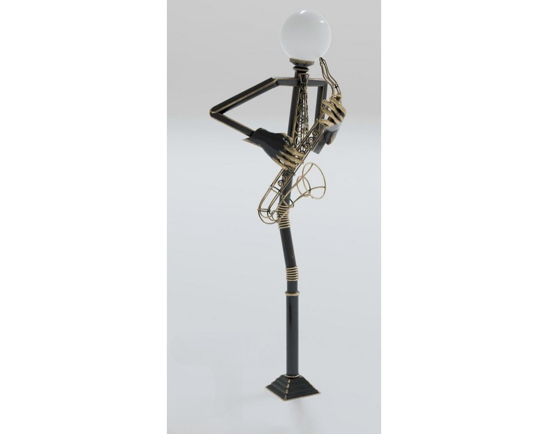 Фигура из металла TORUDA «Фонарный столб с саксофоном»